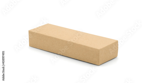 Brown cardboard box isolated on white background with clipping path. Suitable for packaging.