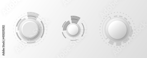 Back and white circle pattern engineering technology abstract concept, vector background