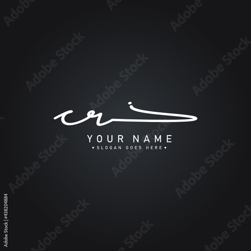 Initial Letter CR Logo - Handwritten Signature Logo
