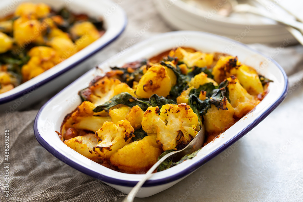 Saag aloo vegan pie with bean filling and potato and cauliflower topping Saag aloo vegan pie with bean filling and potato and cauliflower topping