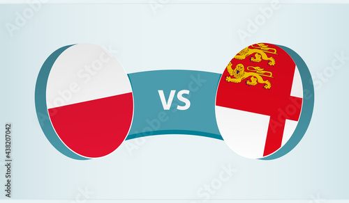 Poland versus Sark, team sports competition concept.