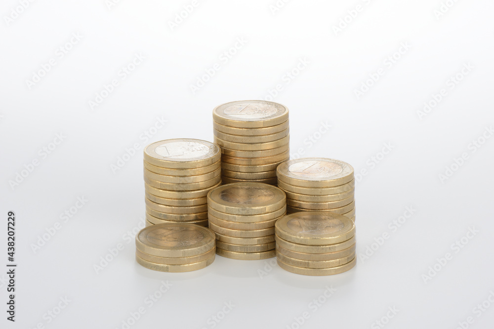 Monedas de euro apiladas Monedas de euro apiladas