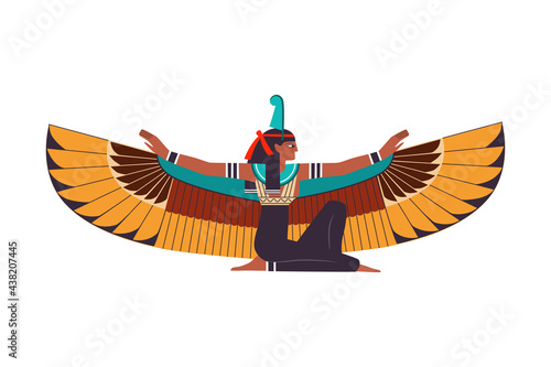 Isis as Goddess in Ancient Egyptian Religion and Egypt Symbol Vector Illustration