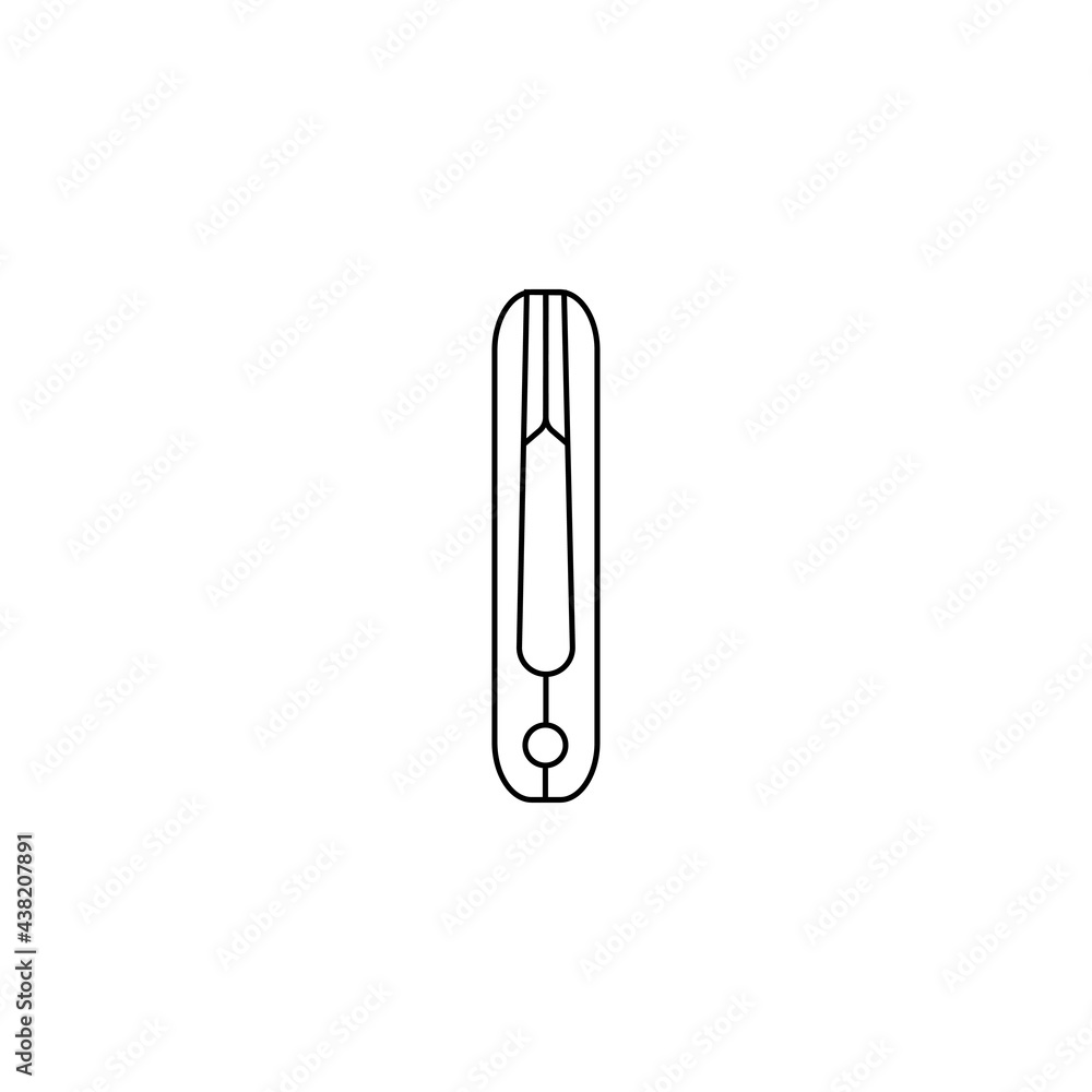 Obraz premium Straightening hair curler. Thin lines sign illustration