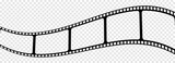 Curved film strip icon. Vector illustration isolated on transparent background