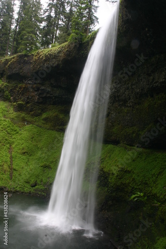 Waterfall with a Slow Shutter Speed to Smooth out the Water