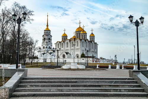 Holy Dormition Cathedral in Vladimir in the spring.