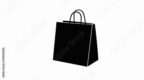 Shopping Bag Icon. Vector isolated black and white illustration of a shopping bag