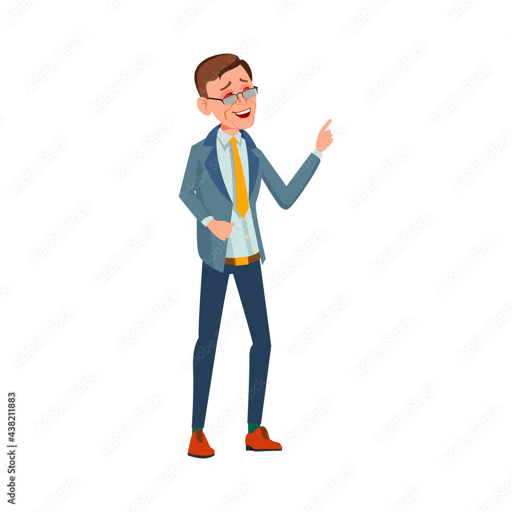 businessman laughing from funny joke in office cartoon vector. businessman laughing from funny joke in office character. isolated flat cartoon illustration