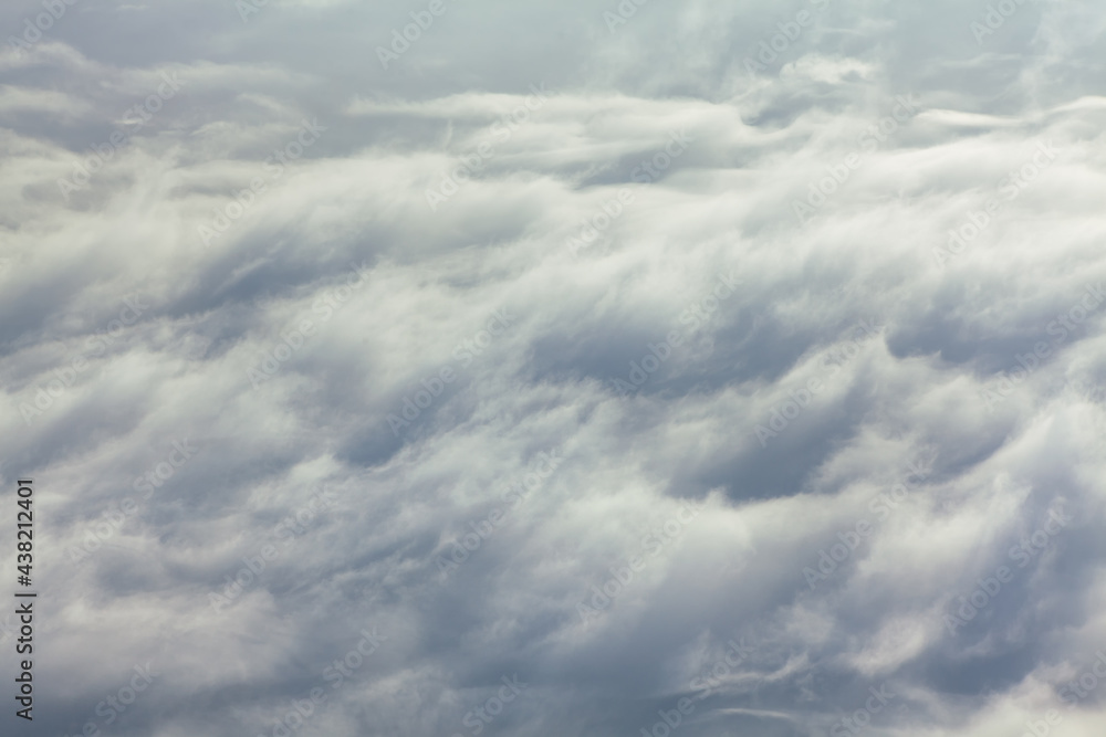 Obraz premium Gray Cloudy Sky Wallpaper . Flight over the Clouds 