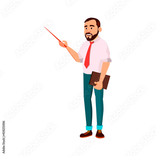 man chemistry teacher showing chemical formula on blackboard with stick cartoon vector. man chemistry teacher showing chemical formula on blackboard with stick character. isolated flat cartoon