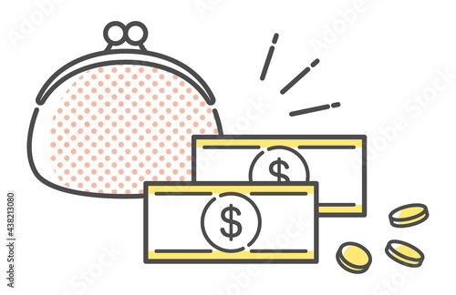 illustration of money and wallet