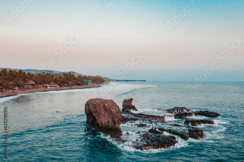 El Tunco beach, El Salvador drone view