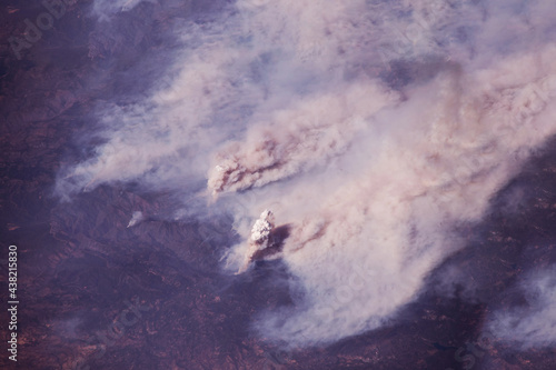 Forest fire from space. Elements of this image were furnished by NASA.