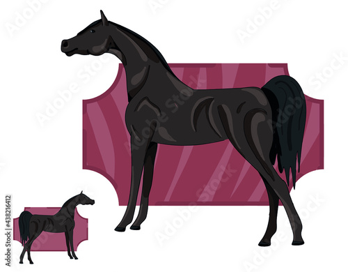 Colored vector illustration - horse character to children's book