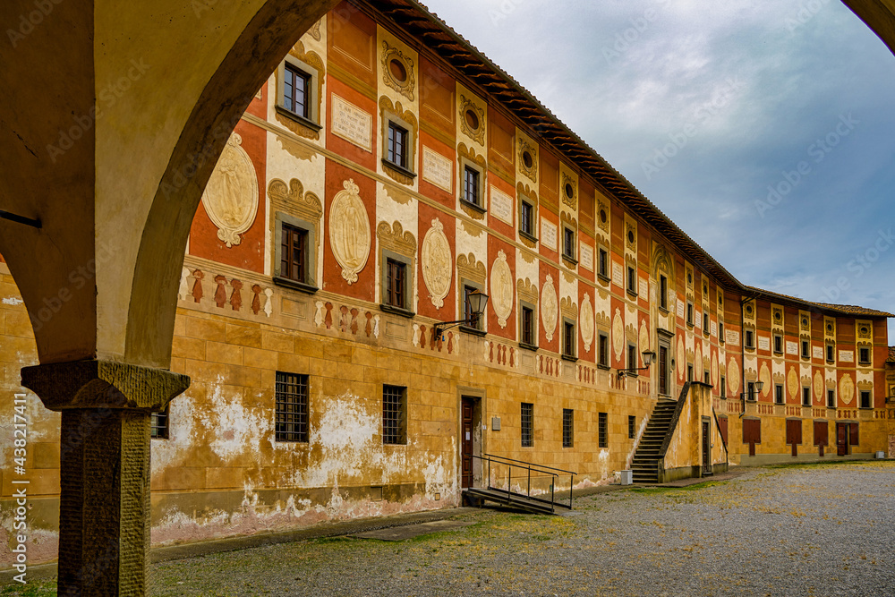 View on the Palazzo del Seminario in San Miniato Tuscany Italy