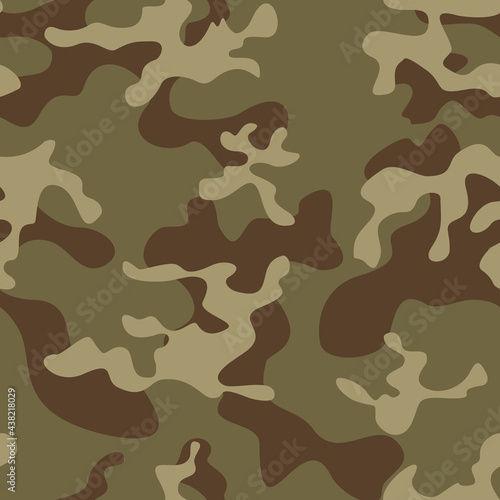Camouflage sand pattern vector military illustration on textiles, trendy military uniform pattern