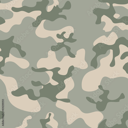 Light green camouflage pattern, trendy vector template for printing clothes, fabrics.