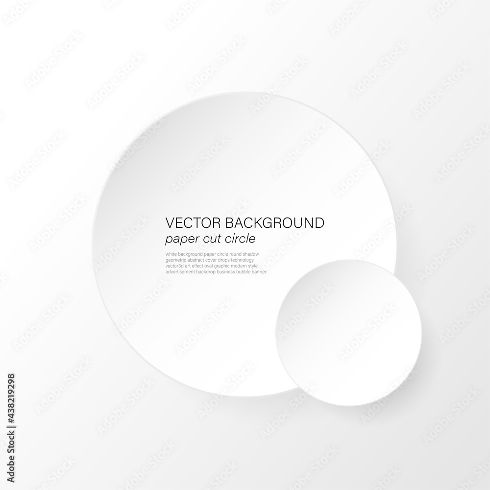 White circle paper cut style abstract vector on white background White circle paper cut style abstract vector on white background