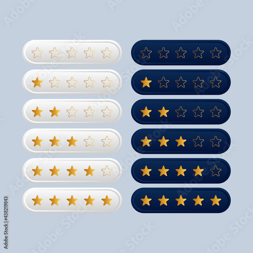 Rating stars icons set on white background. Easy editable vector illustration.