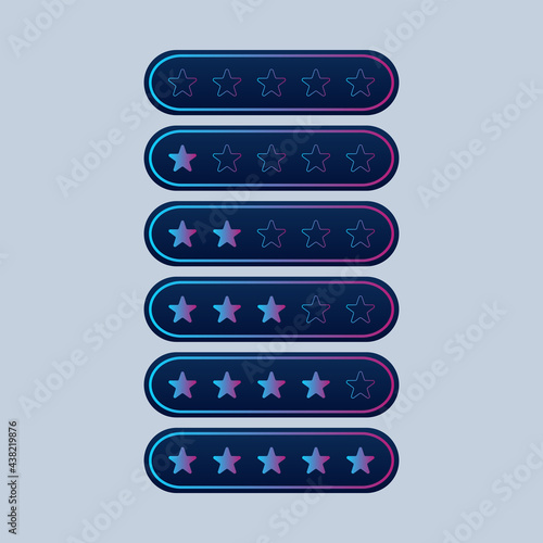 Rating stars icons set on white background. Easy editable vector illustration.