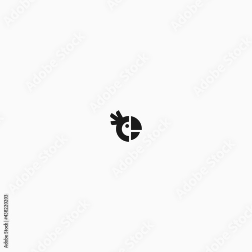 HEAD PARAKEET LOGO ICON SIMPLE VECTOR