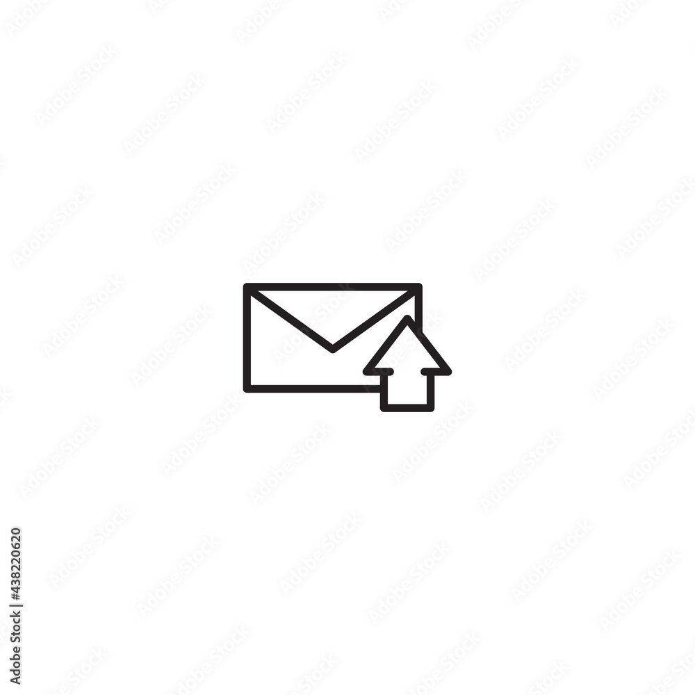 envelope with up icon isolated on white background envelope with up icon isolated on white background