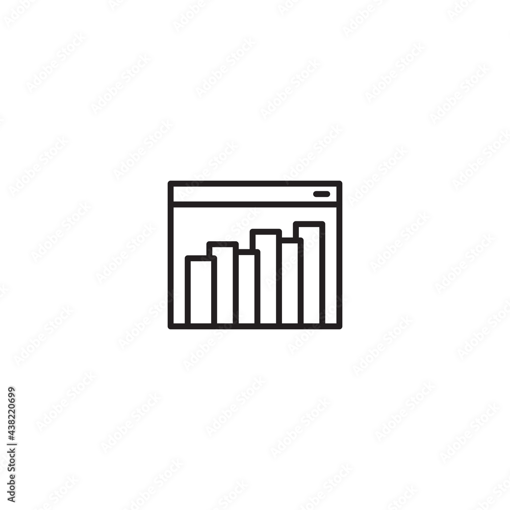 diagram on window icon isolated on white background diagram on window icon isolated on white background