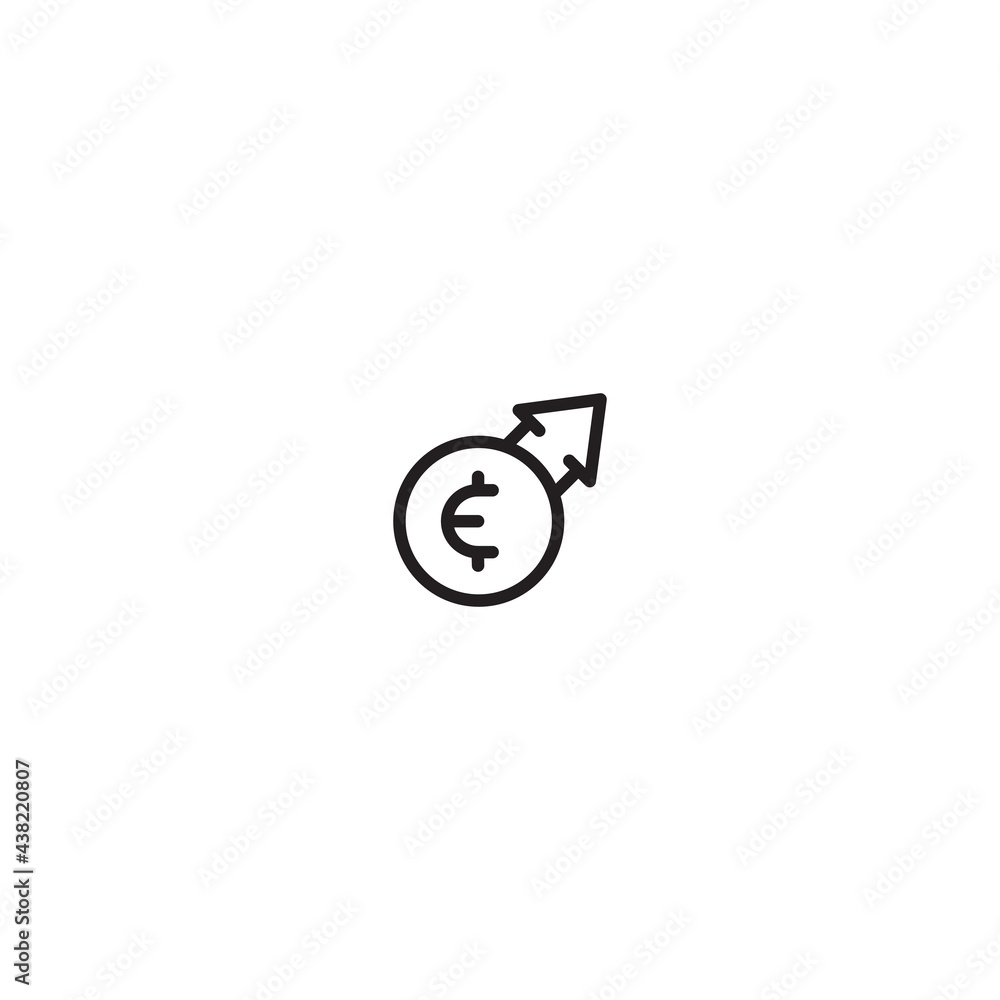 euro up icon isolated on white background euro up icon isolated on white background