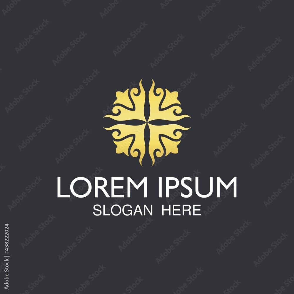Obraz premium creative abstract vector emblem for logo design. elegant logo design for real estate industry, boutiques, hotel, yoga, cosmetic and skin care products. 