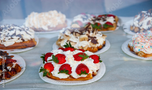 many delicious desserts for sale