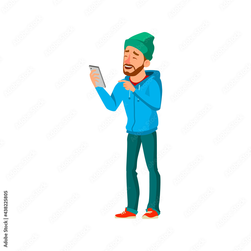 man hipster smiling and sending funny message to girlfriend cartoon vector. man hipster smiling and sending funny message to girlfriend character. isolated flat cartoon illustration man hipster smiling and sending funny message to girlfriend cartoon vector. man hipster smiling and sending funny message to girlfriend character. isolated flat cartoon illustration