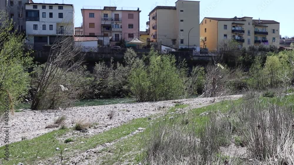 Benevento - Panoramica di Via del Cimitero dal greto del Fiume Calore