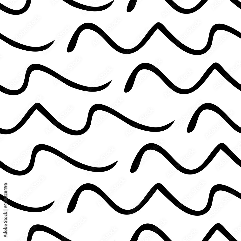 Seamless pattern with doodle wavy lines Seamless pattern with doodle wavy lines