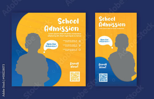 School admission open now social media post and web banner template	