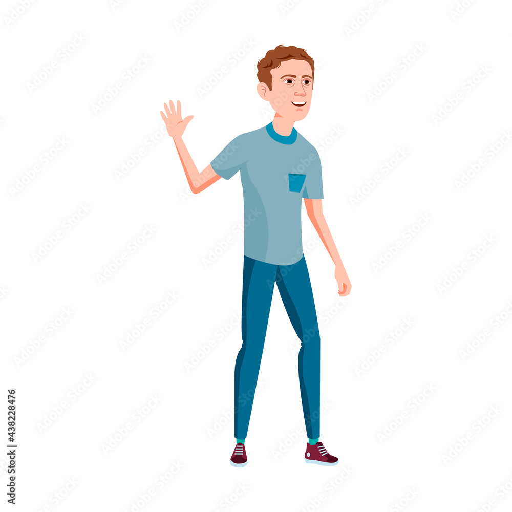 caucasian young man waving hand and welcome friend on street cartoon vector. caucasian young man waving hand and welcome friend on street character. isolated flat cartoon illustration caucasian young man waving hand and welcome friend on street cartoon vector. caucasian young man waving hand and welcome friend on street character. isolated flat cartoon illustration