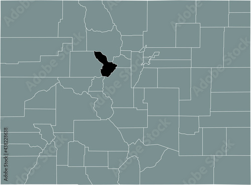 Black highlighted location map of the US Summit county inside gray map of the Federal State of Colorado, USA