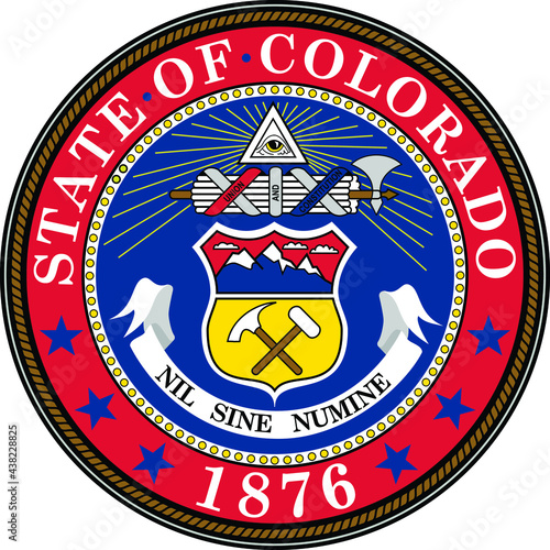 Official current vector great seal of the Federal State of Colorado, USA