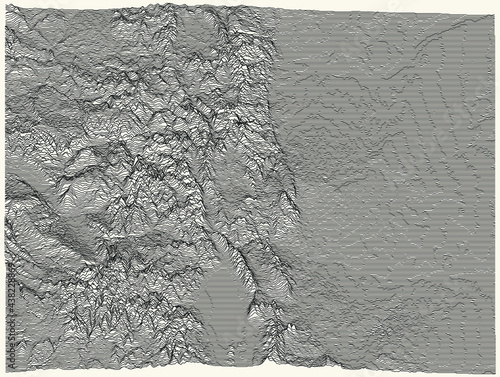 Light topographic map of the Federal State of Colorado, USA with black contour lines on beige background