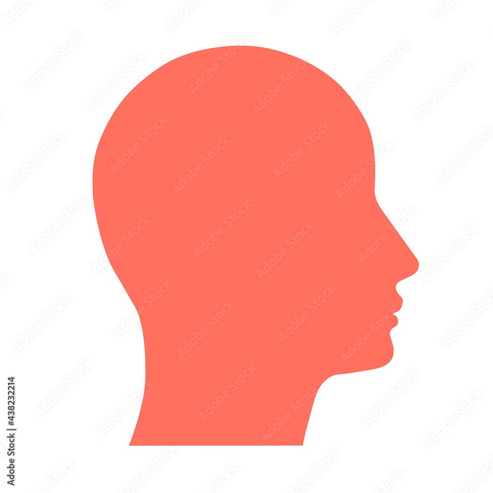 Face silhouette.Minimal profile head icon.Vector.