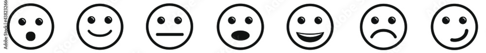 Fototapeta premium Emotion Cartoon Face People Emotion Icon Set.