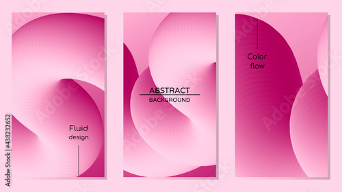 Tableau sur toile Abstract geometric pink vector background with 3d twisted liquid shape