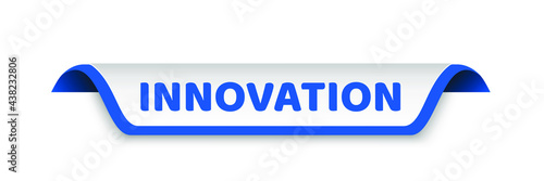 innovation blue vector banner template. innovation ribbon label sign illustration