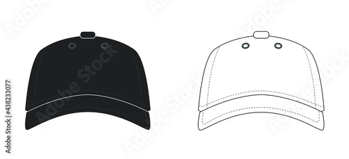 Baseball cap set icon design template, vector icon designed in line style, editable stroke icon on white background, can be used for web and various needs of your project
