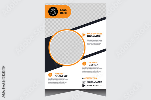 Orange and white creative car repair and servicing flyer design template