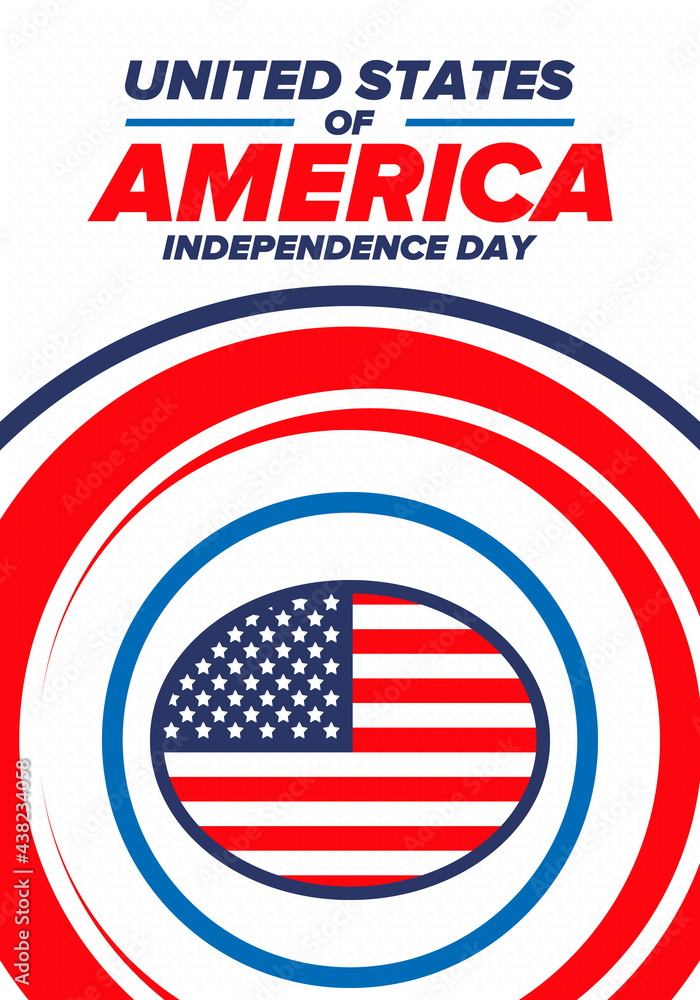 Independence Day in United States of America. The Fourth of July. Happy national holiday, celebrated annual in July 4. American flag. Country freedom day. Patriotic event design. Vector poster Independence Day in United States of America. The Fourth of July. Happy national holiday, celebrated annual in July 4. American flag. Country freedom day. Patriotic event design. Vector poster