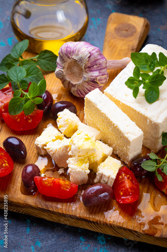 Greek feta cheese with olives