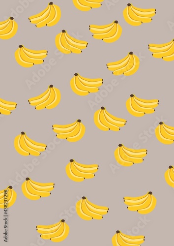 illustration banane with gray  background