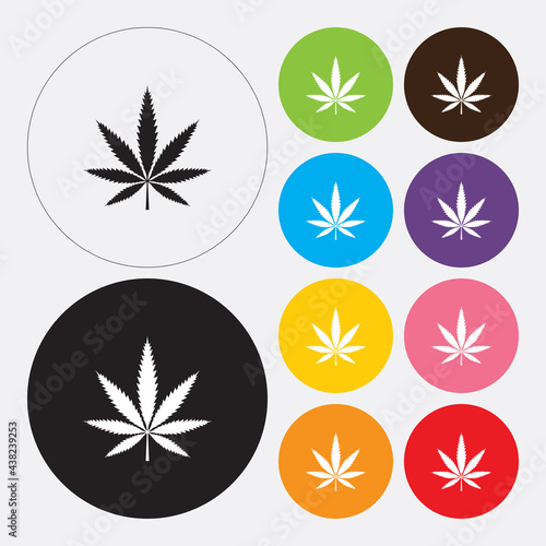 Cannabis (marijuana) hemp leaf flat icon