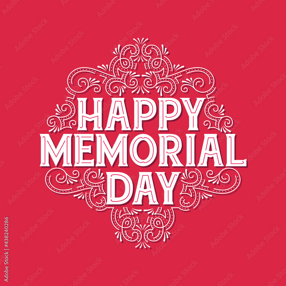 Happy memorial day, 4th of July Happy Independence day lettering Free Vector